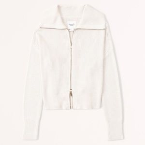 NWOT A&F Double Zip Ribbed Cardigan